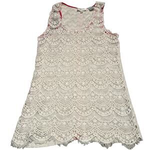 Miss Me Off White Lace Boho Tank Top - Size Small
